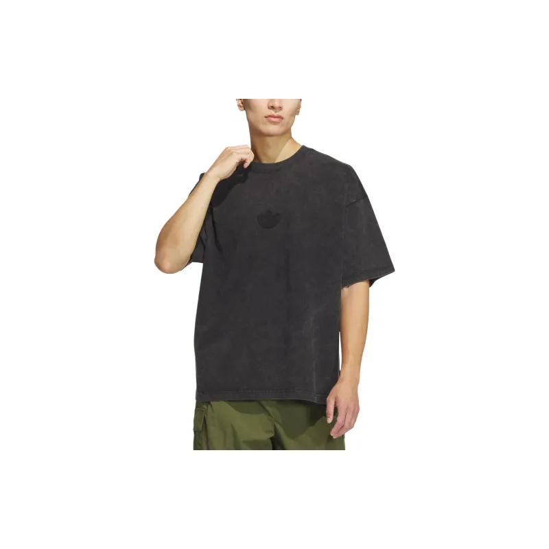 Adidas Originals WASHED SHORT SLEEVE T SHIRT T Shirt Men's Black-2