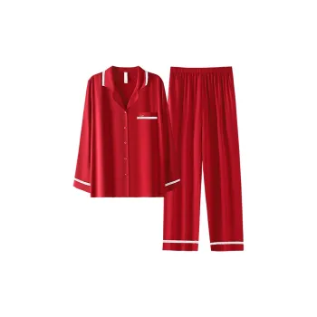 MADALLO Pajama Set Women's Elegant Deep Red
