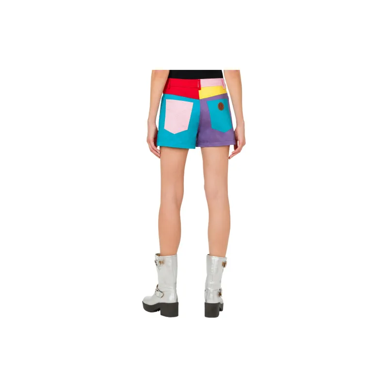 MOSCHINO Colour block Cotton Mini Shorts-2