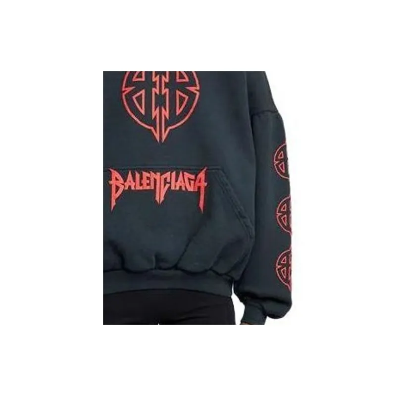 Balenciaga Graphic-print Cotton Hoodie-4