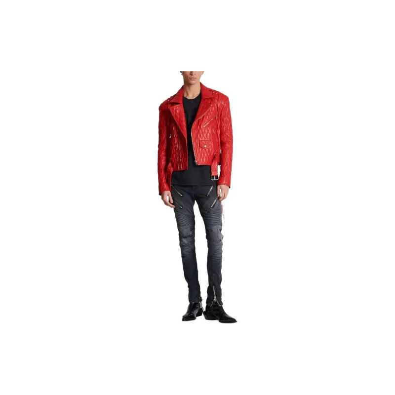 BALMAIN Quilted Leather Biker Jacket-1