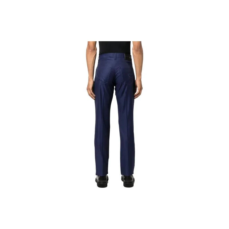 Corneliani Logo embroidered Virgin Wool Trousers-2
