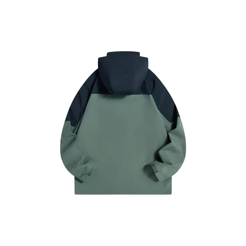XTEP Trench Coat Men's Sage Green/Dark Jade Blue-1