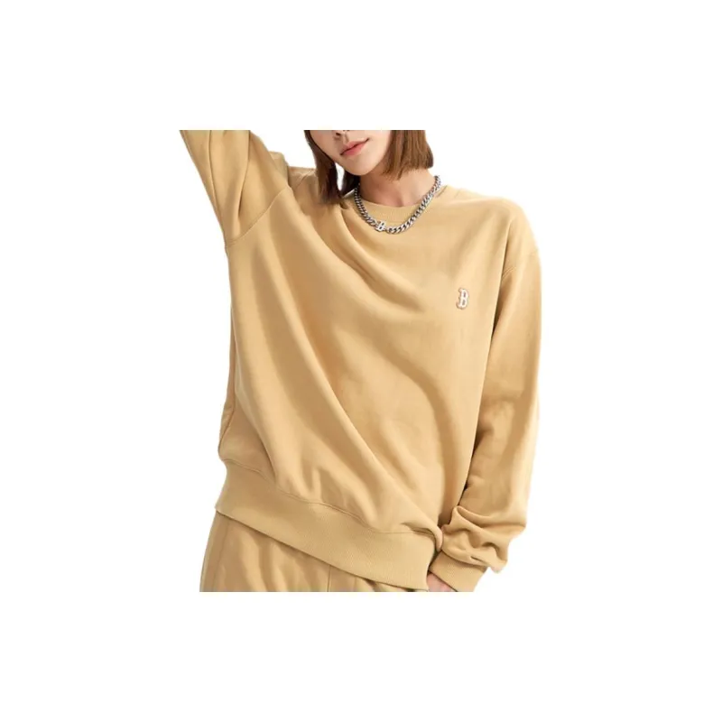 MLB Fashion Sports Collection Sweatshirts Unisex Beige Yellow-2