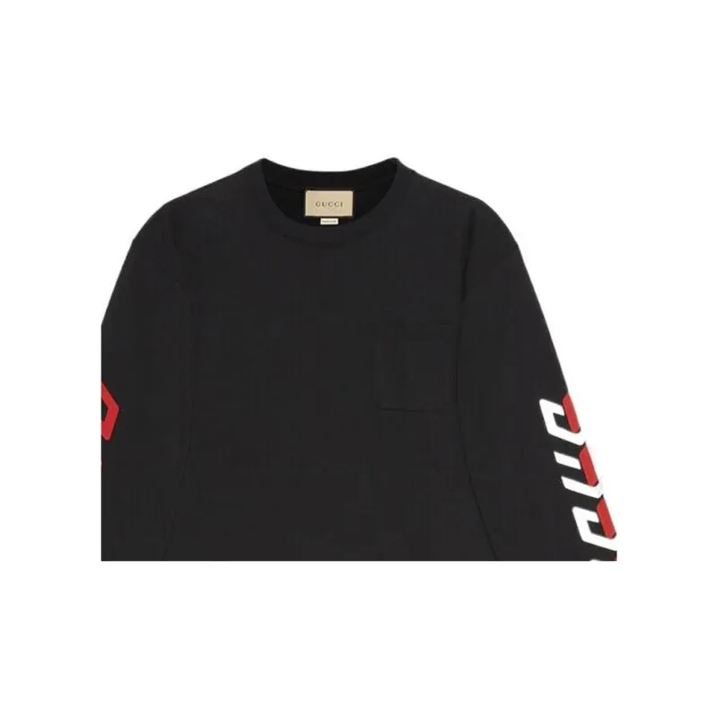 GUCCI Mirror Logo Print Crewneck-5