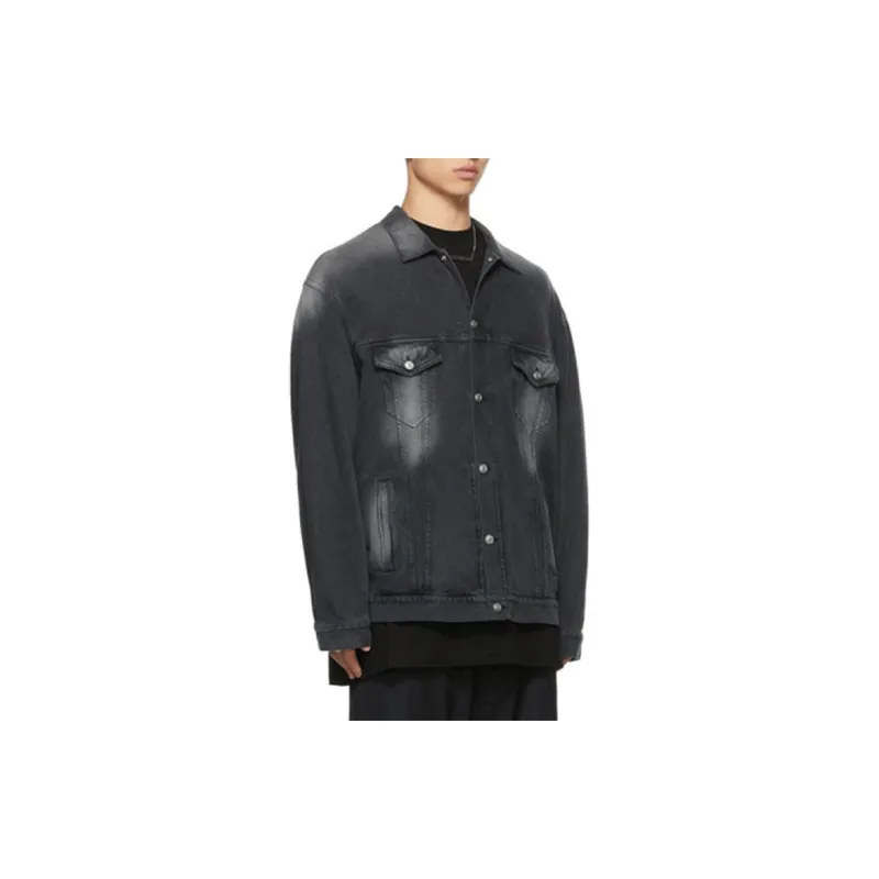 Balenciaga Denim Jacket Loose Fit Men's Black-2