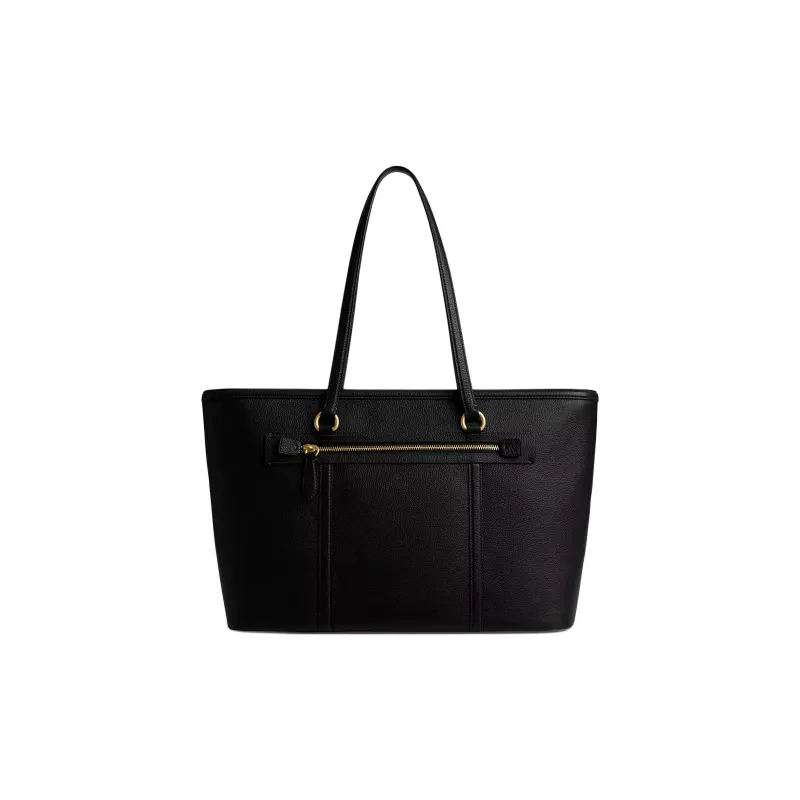 COACH Legacy Pebbled Leather Handbag Shoulder Bag Large Size Women's Black-2