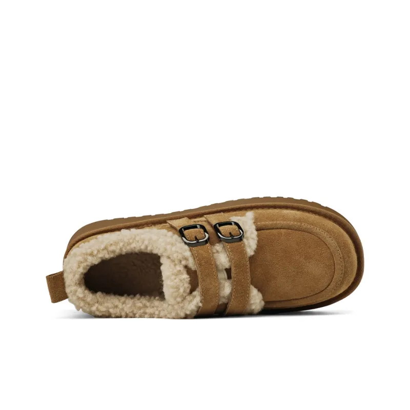 ST&SAT Fleece-Lined BUKEN Shoes For Autumn And Winter Insulated Shoes Casual Single Shoes Women's-3