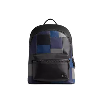 COACH Charter Smooth Leather Backpack Tubas Men's Black & Blue