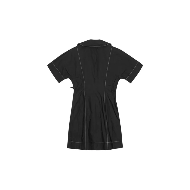 GANNI Poplin Wrap Mini Dress-1