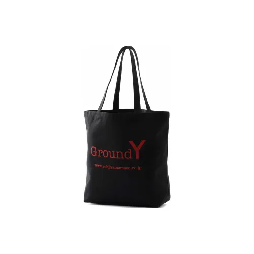 Yohji Yamamoto Cotton Tote Bag Shopping Bag Handbag Unisex Black & Red