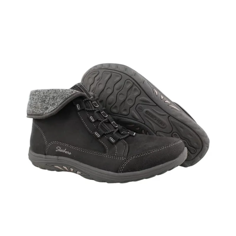 Skechers Anti Slip Wear Resistant High Top Casual Shoes Women's Charcoal Gray-3