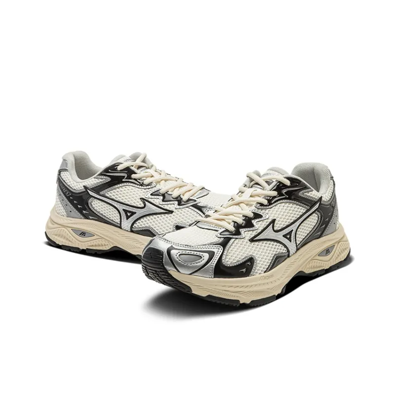 Oarism x Mizuno Racer S Wear Resistant Low Top Running Shoes Unisex Beige Apricot Black-3