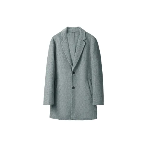 HLA Coats Men Light Gray Pattern 53