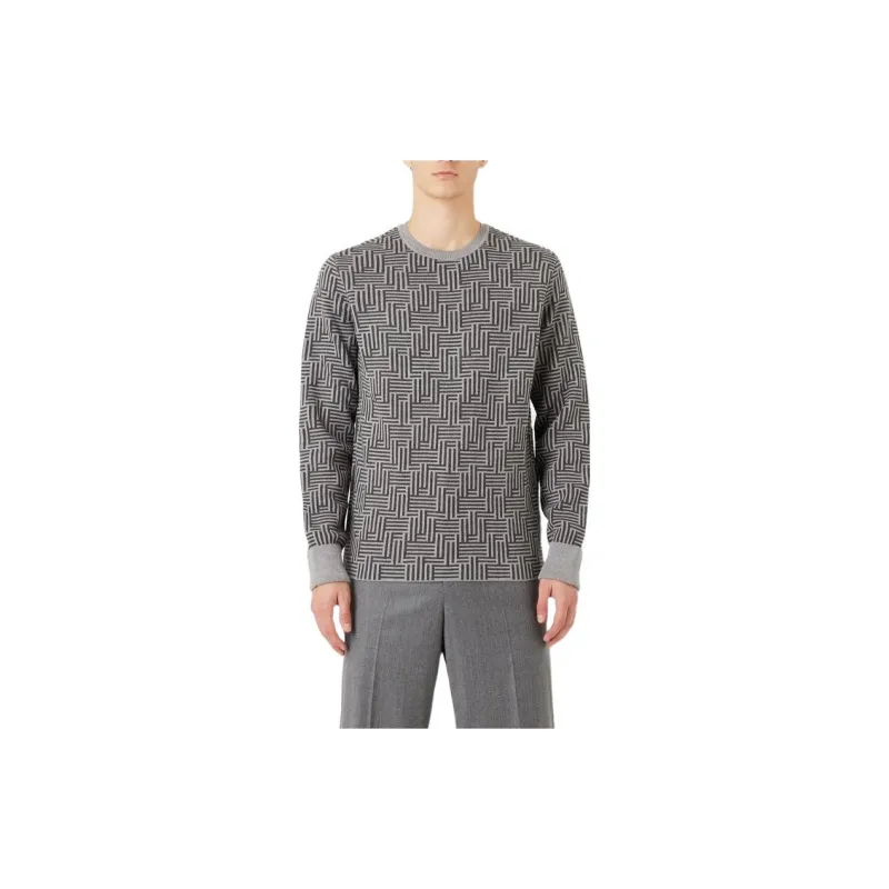 EMPORIO ARMANI FW22 Sweater Men's Smoke Gray-2