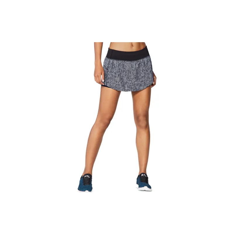 Lululemon Final Lap Casual Short Skirts Women's Black White-2