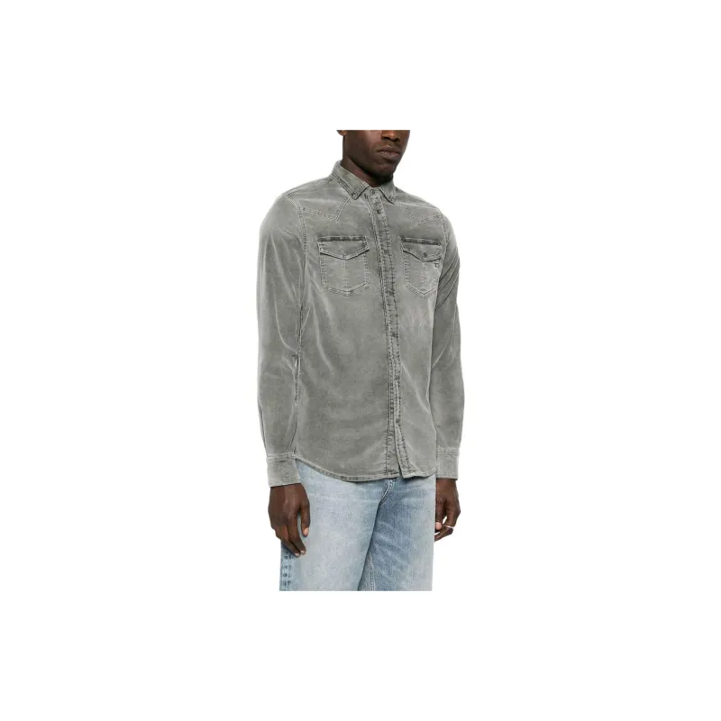 DIESEL Shirts Men Gray-3