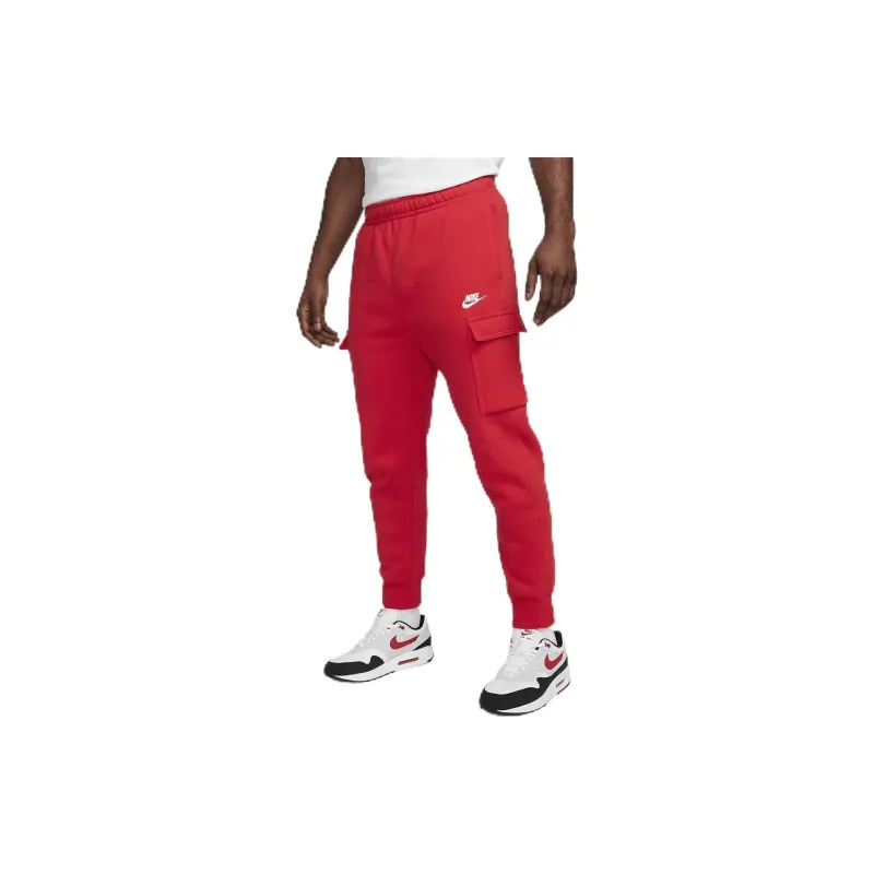 Nike Sportswear Club Fleece Knitted Sports Pants Men's University Red-4