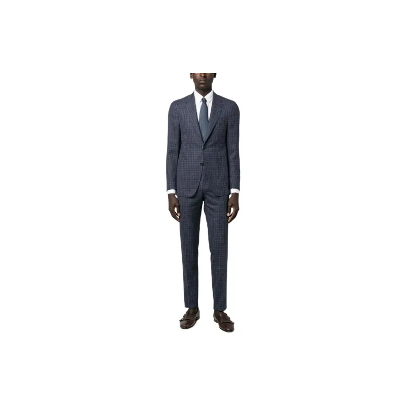 Canali Check pattern Single breasted Suit-2