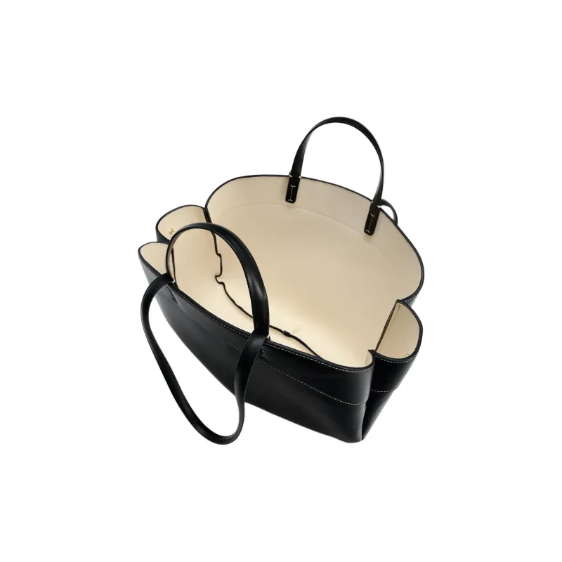 ZARA PU Tote Bag Shopping Bag Shoulder Bag Handbag Large Size Women's Black-6