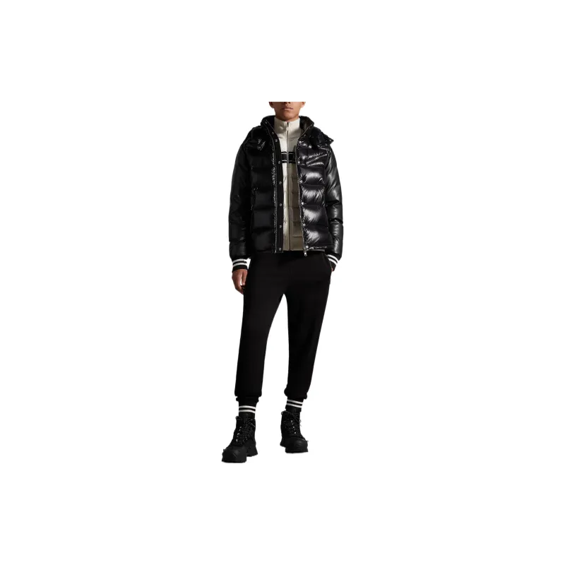 Moncler FW22 Hooded Loose Fit Cropped Down Jacket Men's Black-1