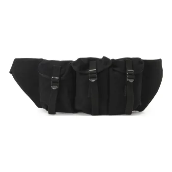 Yohji Yamamoto Linen One Shoulder Crossbody Fanny Pack Regular Men's Black