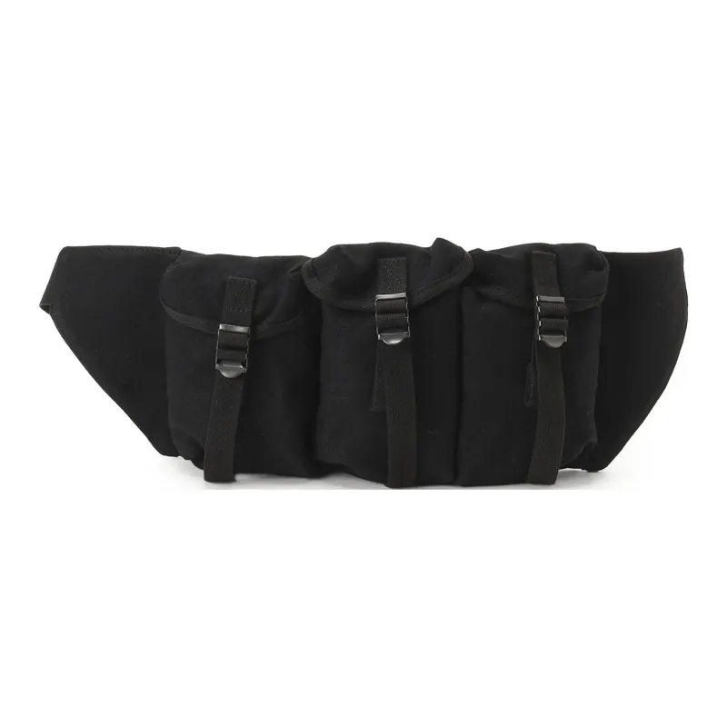 Yohji Yamamoto Linen One Shoulder Crossbody Fanny Pack Regular Men's Black-0