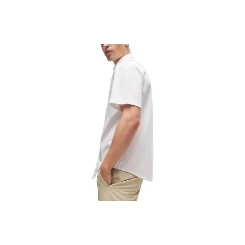 HUGO BOSS Regular Fit Shirt In Cotton Piqué Jersey Shirt Men's White-5