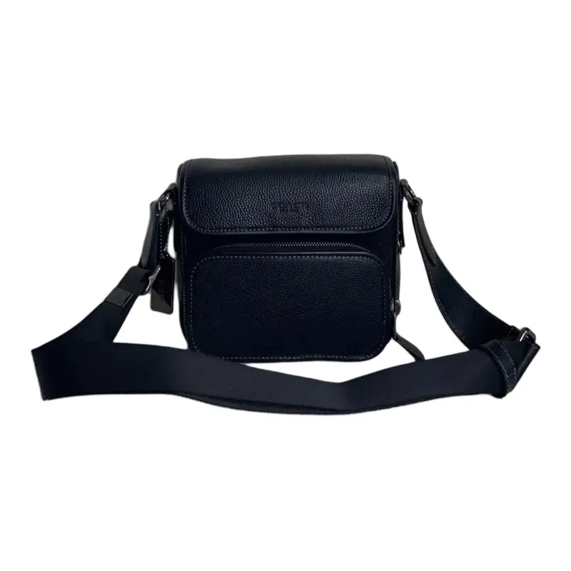 COACH Sullivan Pebbled Cow Leather Messenger Bag Shoulder Bag Crossbody Bag Small Size Men's Marine Blue-3