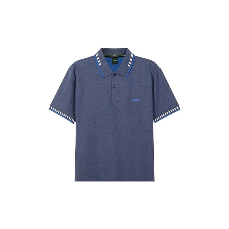 HUGO BOSS Polo Shirts Men Dark Gray Blue-2