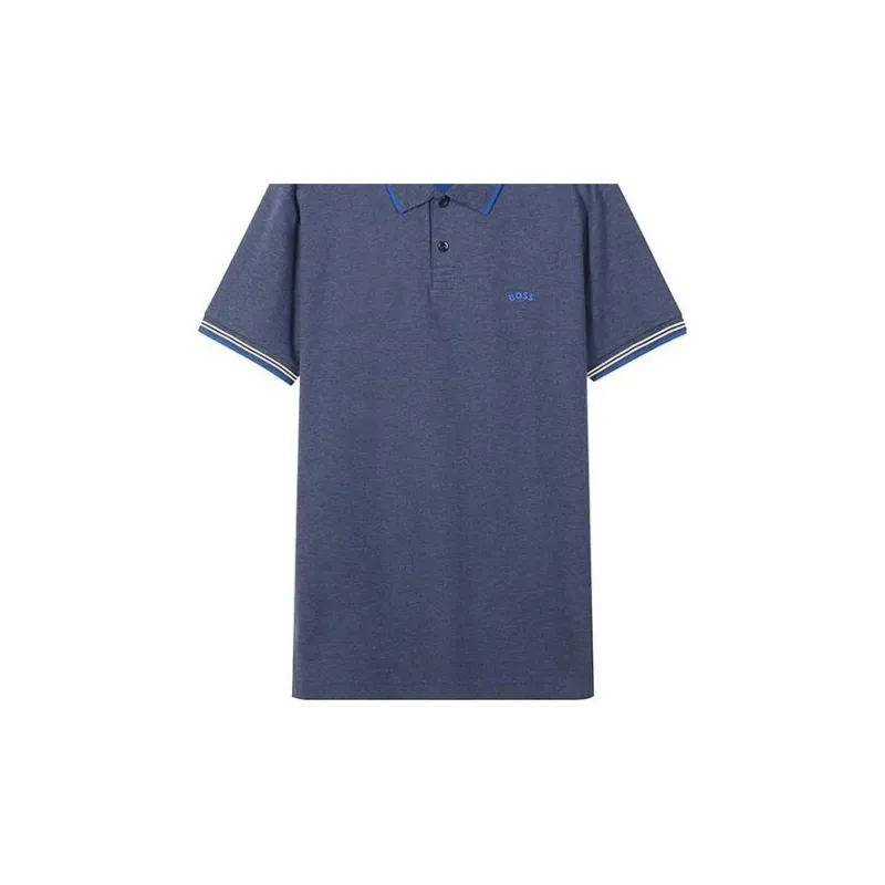 HUGO BOSS Polo Shirts Men Dark Gray Blue-3