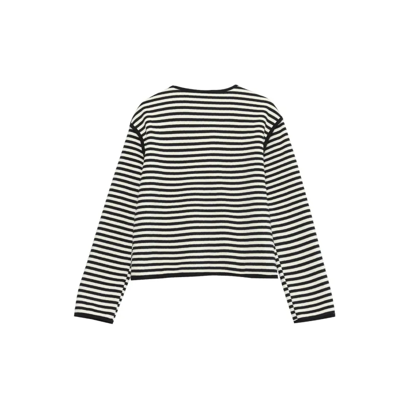 MUGUOGUOMU Cropped Coats Women's Black White-1