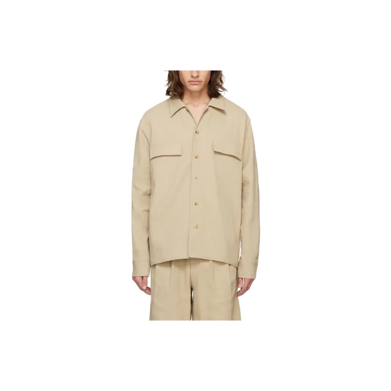 Le 17 Septembre SS24 Dropped Shoulder Shirt Shirt Men's Beige-1
