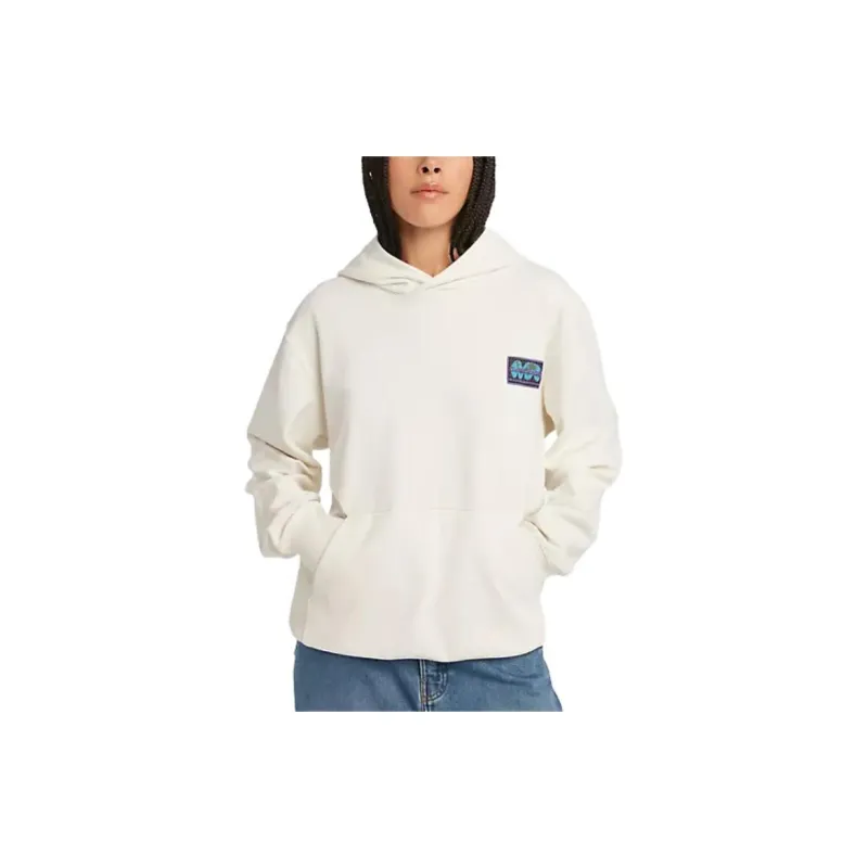 Timberland Globe Logo Textured Hoodie Sweatshirt Unisex White-2