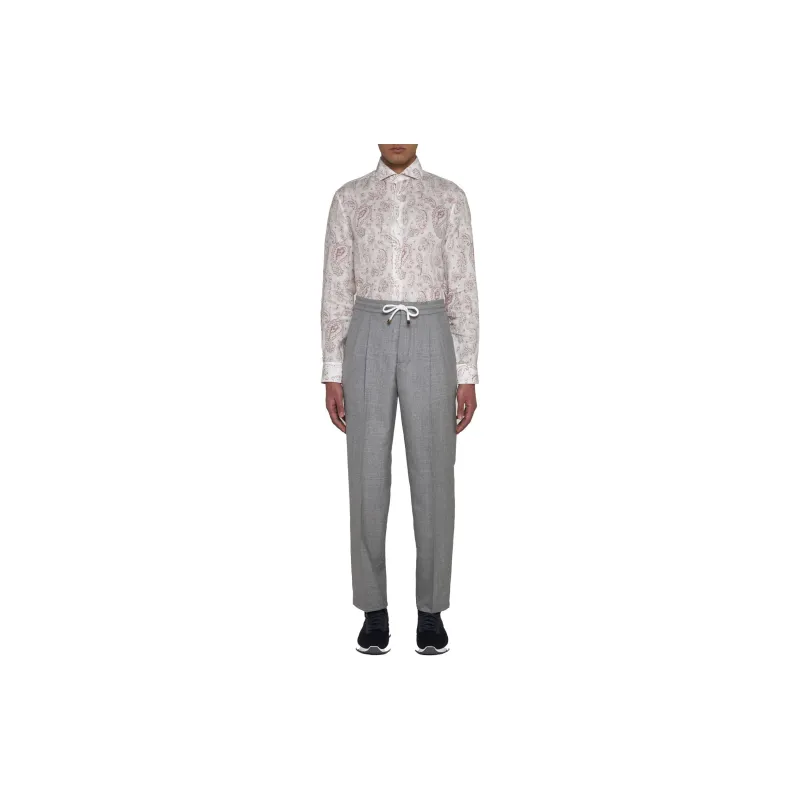 Brunello Cucinelli Paisley print Linen Shirt-1