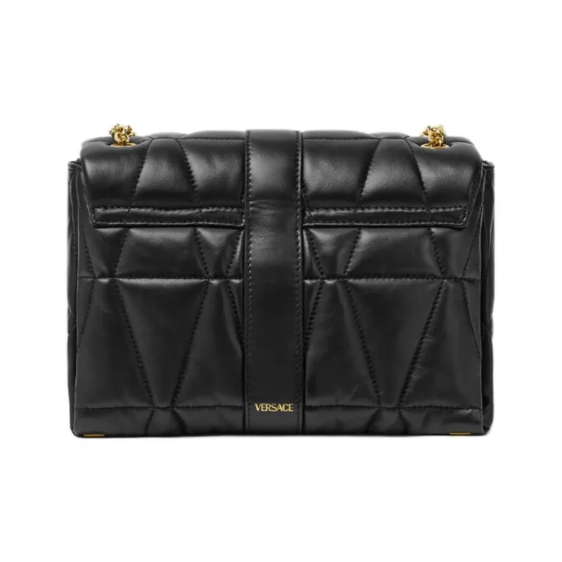 VERSACE Lambskin Medusa Shoulder Bag Women Black-2