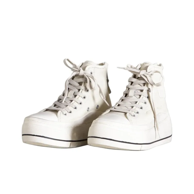 R13 KURT High-Top Canvas Shoes Men's White-2
