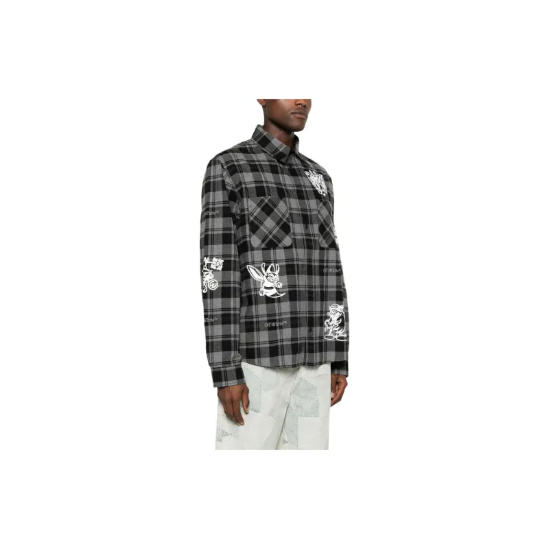 OFF WHITE Character Checked Long Sleeved Shirt-2
