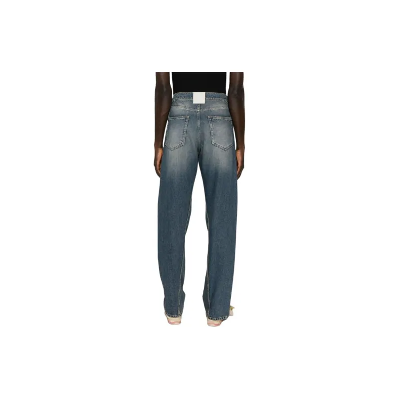Lanvin Straight leg Twist detailed Cotton Jeans-1