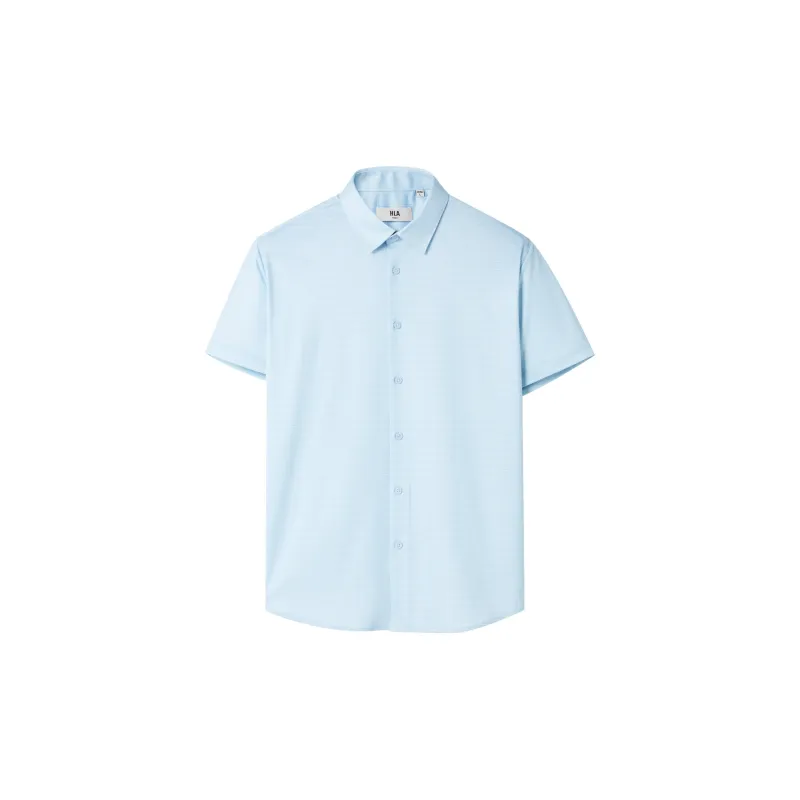 HLA Shirts Men Cooling Moisture Absorption Quick Dry, Easy To Maintain Light Blue 27-2