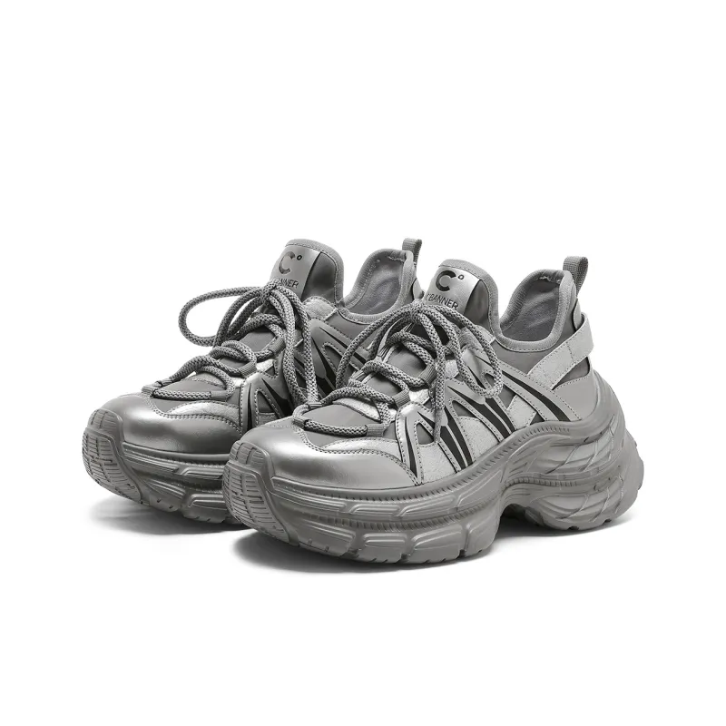 C°BANNER Low Top Chunky Sneakers Women's Gunmetal-2