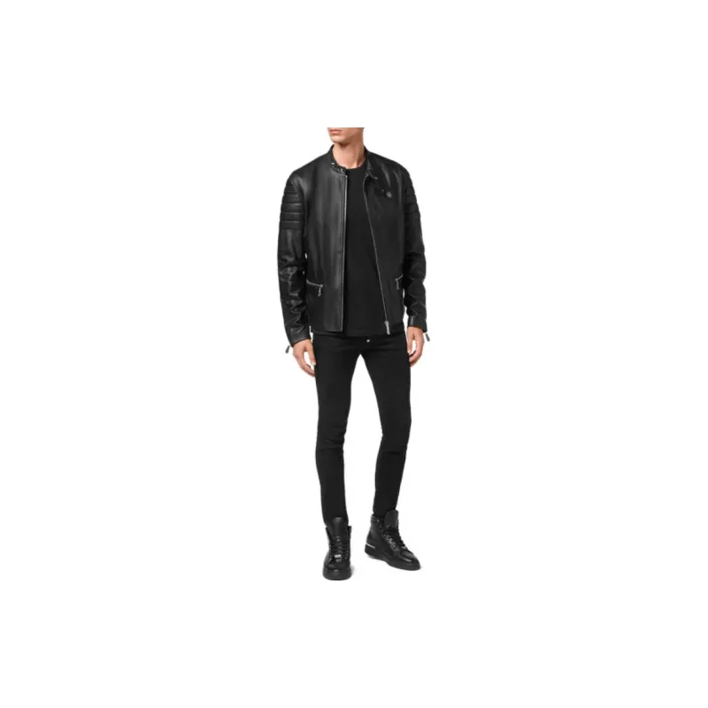 PHILIPP PLEIN Doberman print Moto Jacket-3
