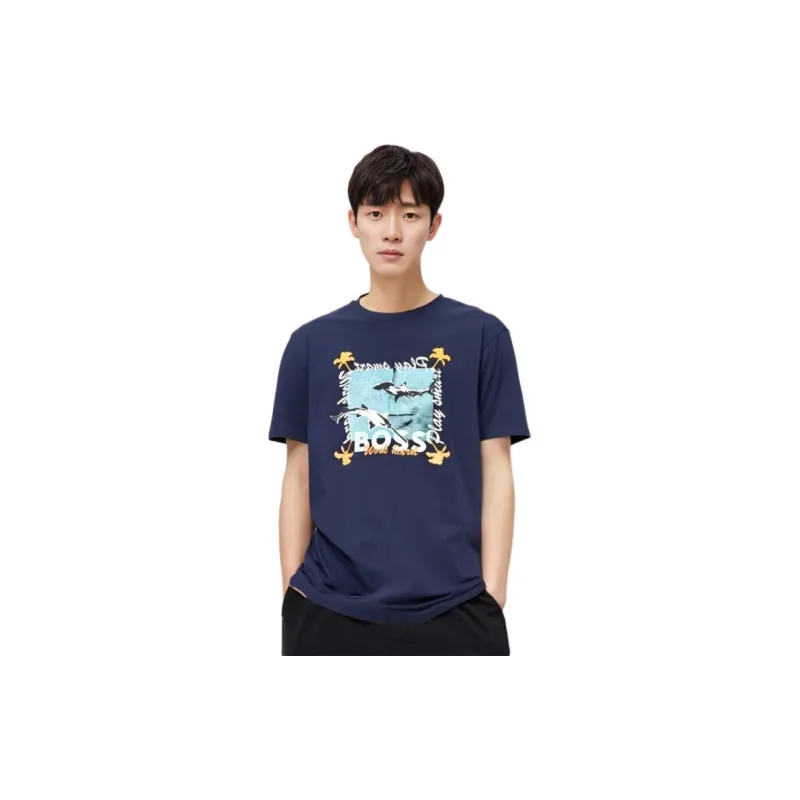 HUGO BOSS T Shirts Men Dark Blue-4