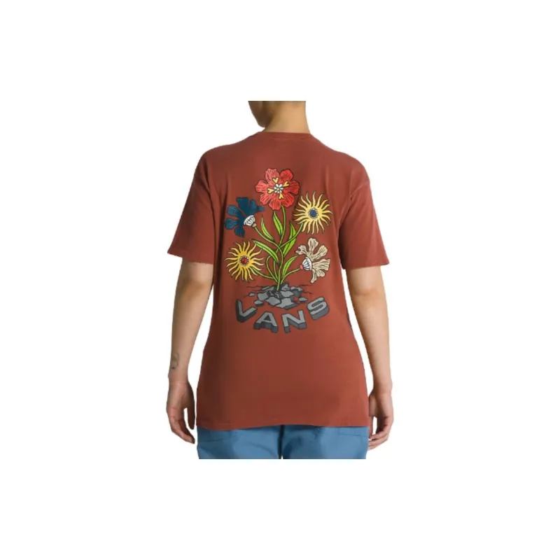 Vans CONCRETE FLORAL VINTAGE T-Shirts Unisex Brown-4