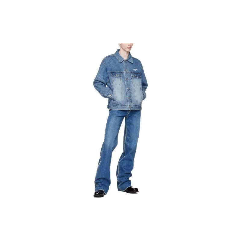 WE11DONE Logo-print Denim Jacket-5