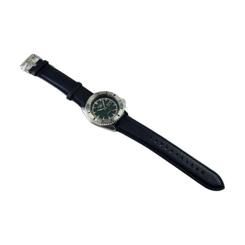 SEIKO Mechanical Movement Cowhide Strap Watch Men's Watch Green Dial-3
