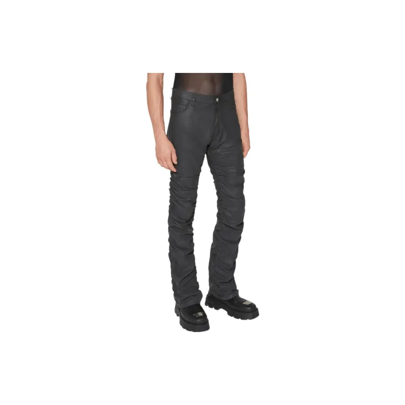 Misbhv Vegan Leather Ruched Trousers-1