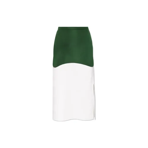 Ferragamo Casual Long Skirts Women's White Forest Green