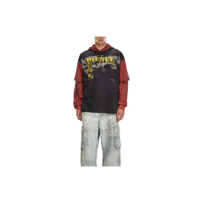 DIESEL Colour Block Dirty Effect T Shirt-1