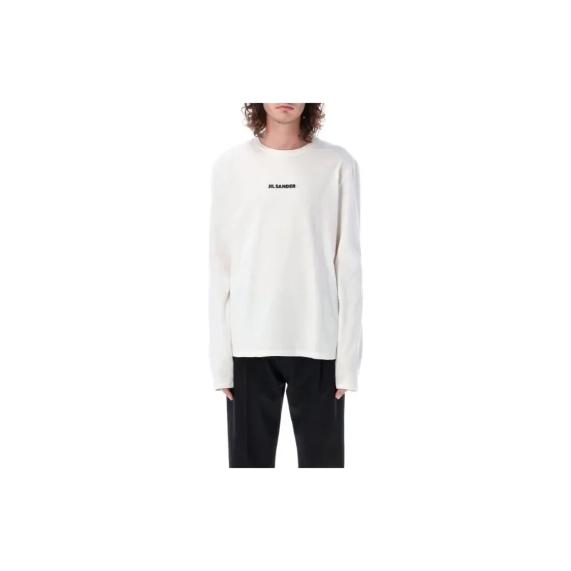 JIL SANDER + Logo Printed Long Sleeved T Shirt-2